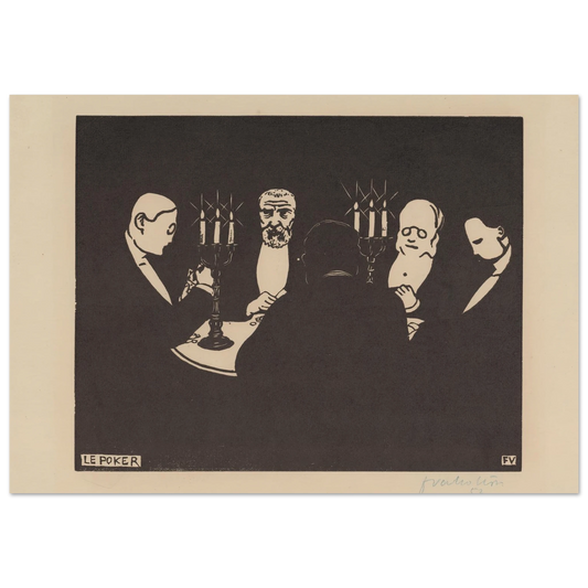 Le poker (1896) Art Print | Felix Vallotton - Framed Poster - 30x40 cm / 12x16″ - Black frame