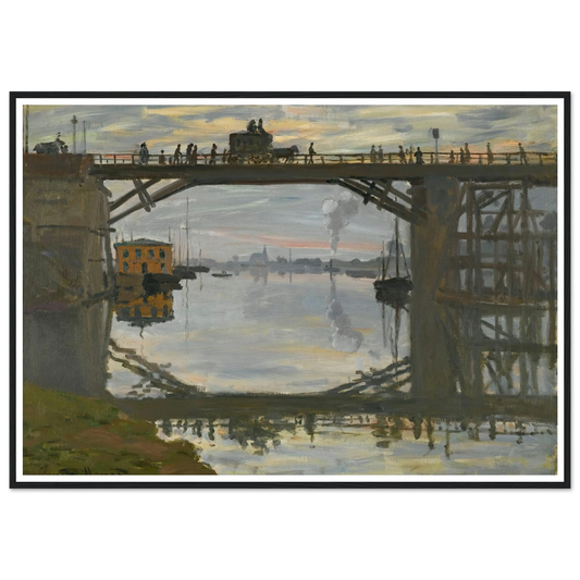 Le Pont De Bois (1872) Art Print | Claude Monet - Framed Poster - 30x40 cm / 12x16″ - Black frame