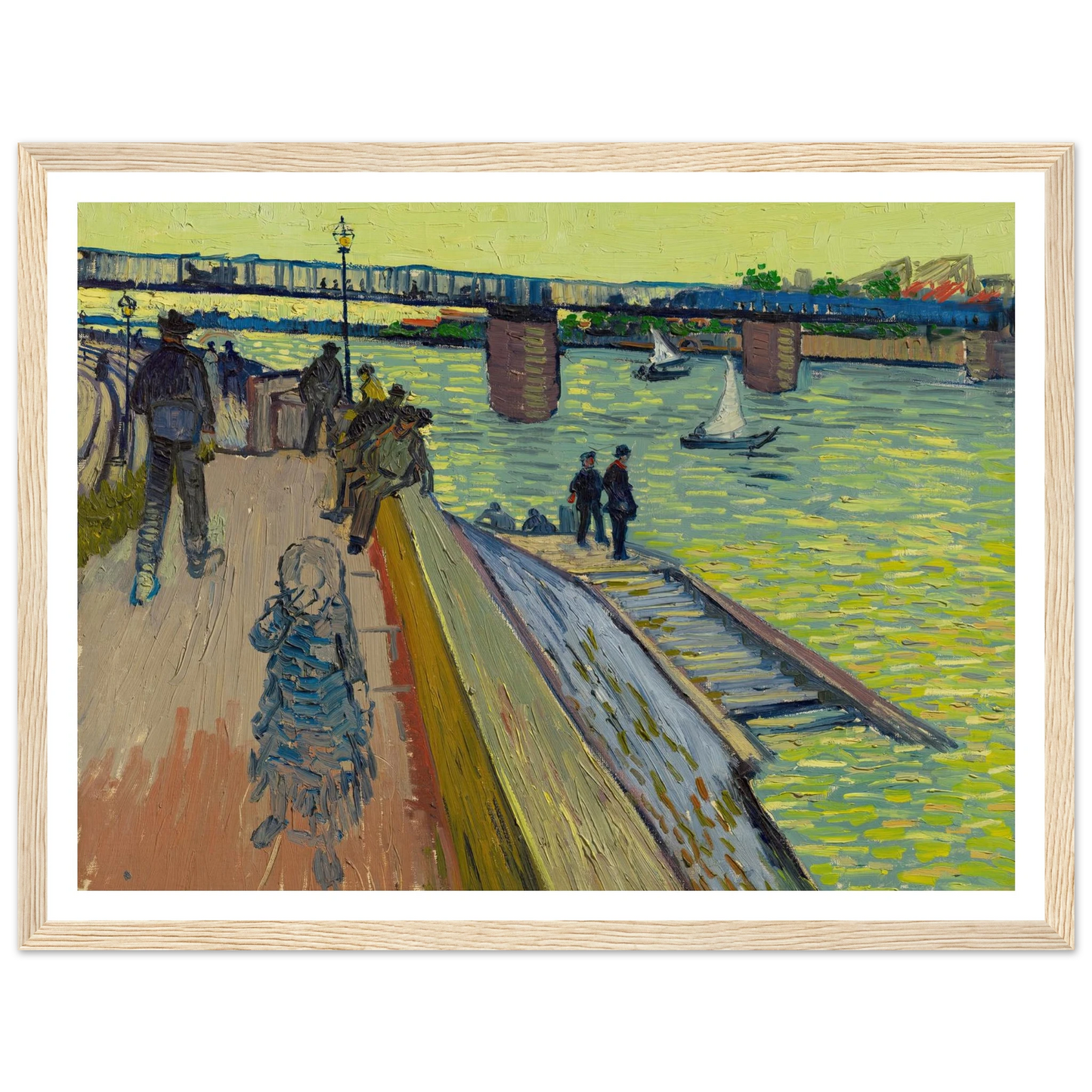 Le pont de Trinquetaille (1888) Art Print | Vincent van Gogh - Framed Poster - 30x40 cm / 12x16″ - Black frame