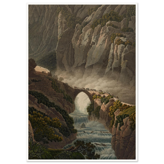 Le Pont du Diable au St. Gotthard Art Print | Peter Birmann - Framed Poster - 30x40 cm / 12x16″ - Black frame