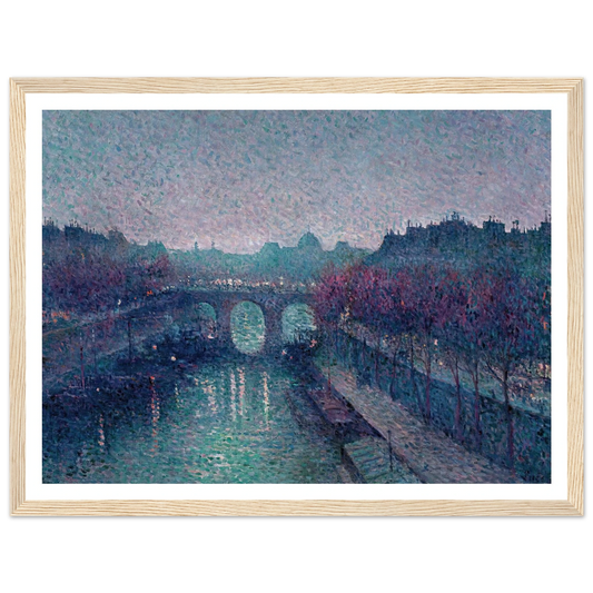 Le Pont-Neuf, La Seine, Petit Bras (1900) Art Print | Maximilien Luce - Framed Poster - 30x40 cm / 12x16″ - Black frame