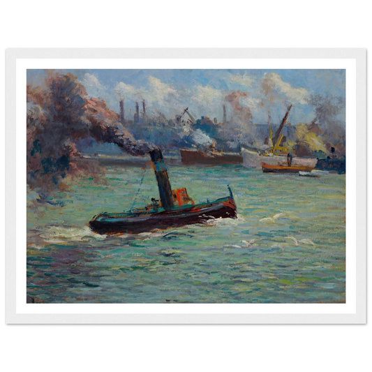 Le port de Rouen Art Print | Maximilien Luce - Framed Poster - 30x40 cm / 12x16″ - Black frame
