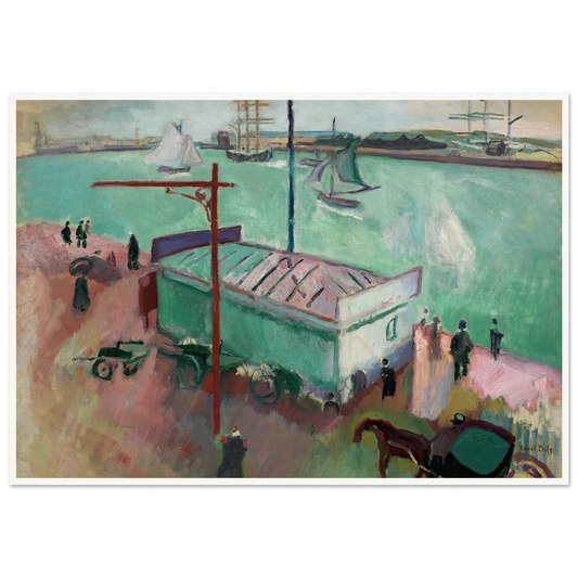 Le Port du Havre (1906) Art Print | Raoul Dufy - Framed Poster - 30x40 cm / 12x16″ - Black frame
