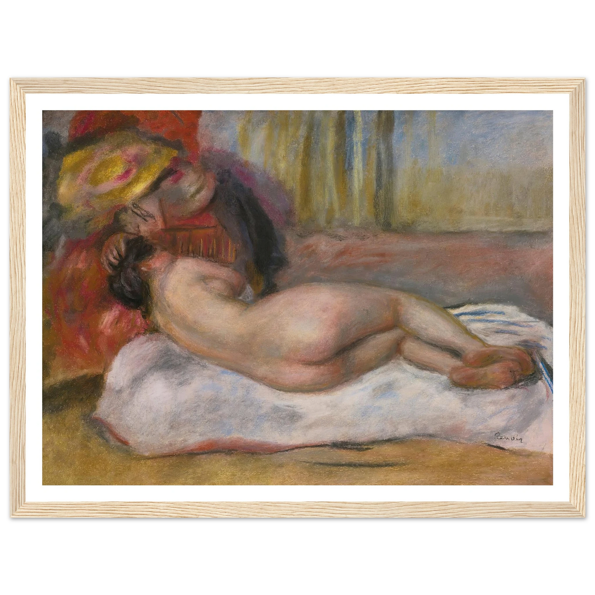 Le Repos (circa 1895) Art Print | Pierre Auguste Renoir - Framed Poster - 30x40 cm / 12x16″ - Black frame