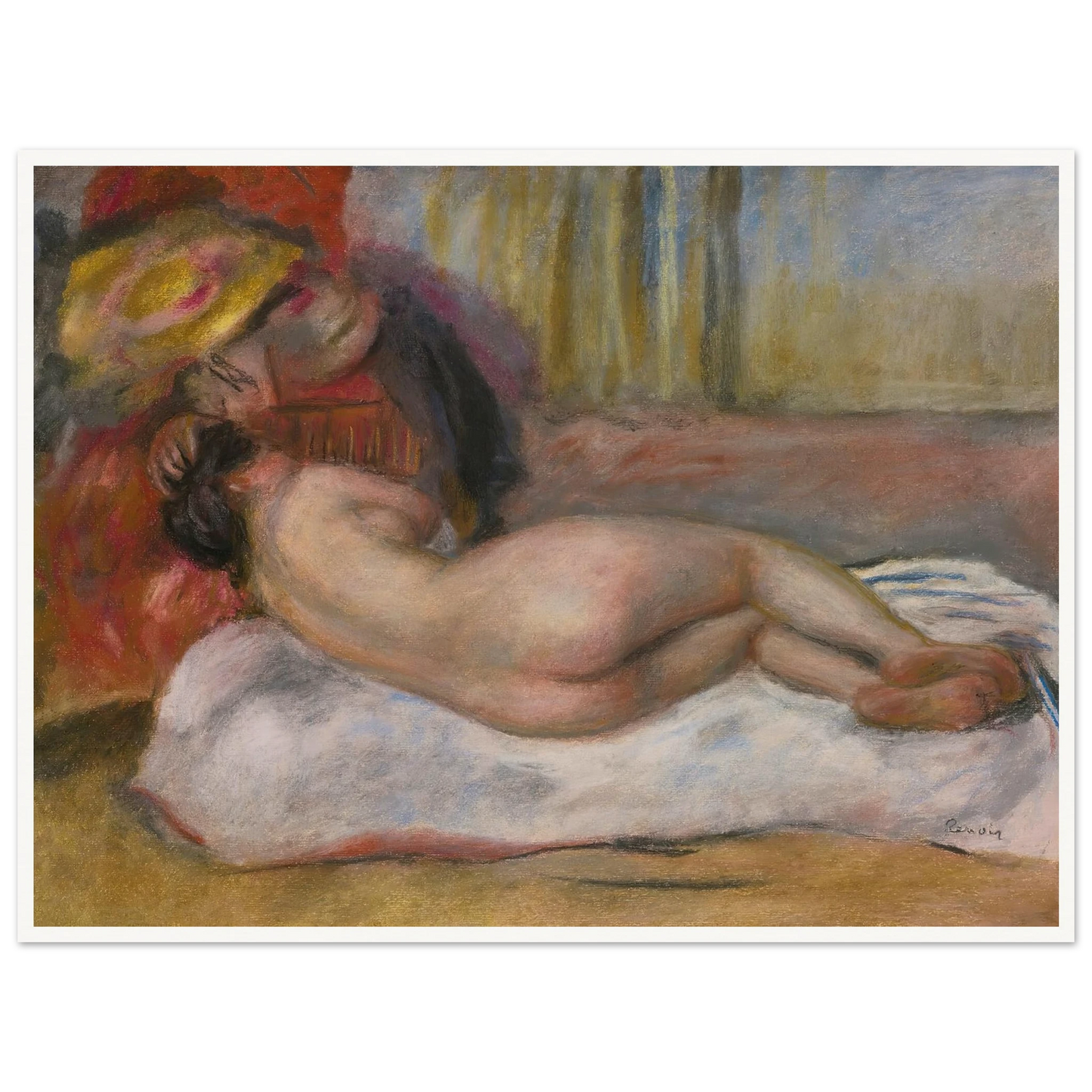 Le Repos (circa 1895) Art Print | Pierre Auguste Renoir - Framed Poster - 30x40 cm / 12x16″ - Black frame