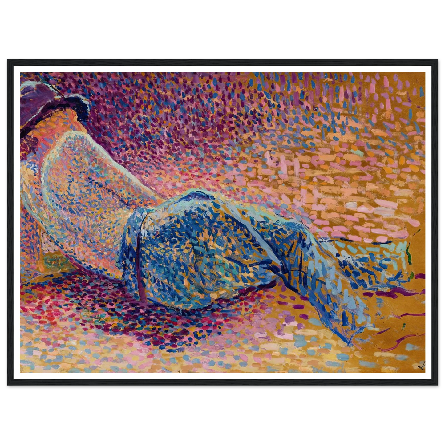 Le repos de l’ouvrier (circa 1888) Art Print | Maximilien Luce - Framed Poster - 30x40 cm / 12x16″ - Black frame