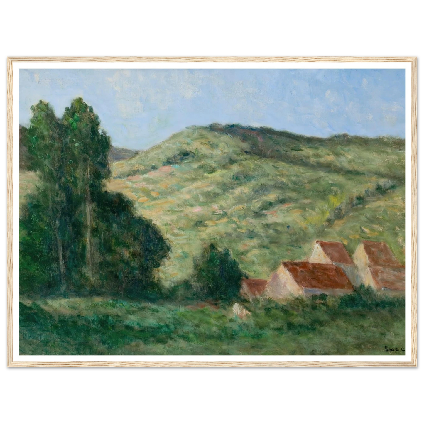 Le Riviere Art Print | Maximilien Luce - Framed Poster - 30x40 cm / 12x16″ - Black frame