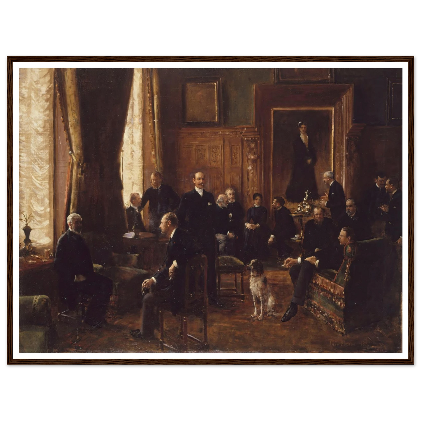 Le salon de la comtesse Potocka (1887) Art Print | Jean Beraud - Framed Poster - 30x40 cm / 12x16″ - Black frame