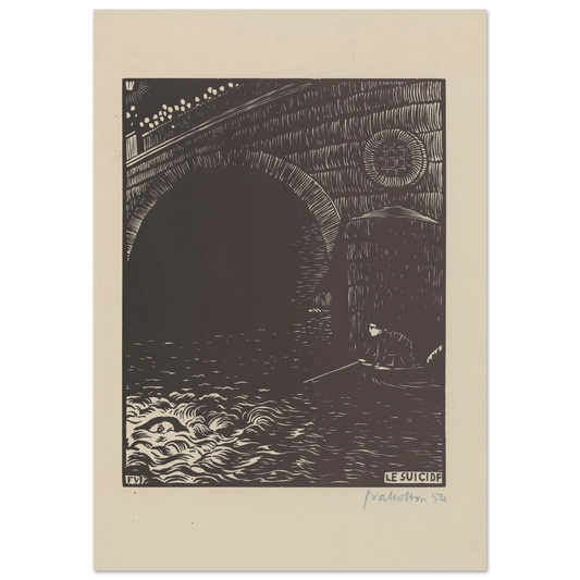 Le suicide (1894) Art Print | Felix Vallotton - Framed Poster - 30x40 cm / 12x16″ - Black frame