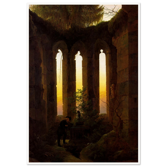 Le Tombeau d'Ulrich von Hutten (1824) Art Print | Caspar David Friedrich - Framed Poster - 30x40 cm / 12x16″ - Black frame