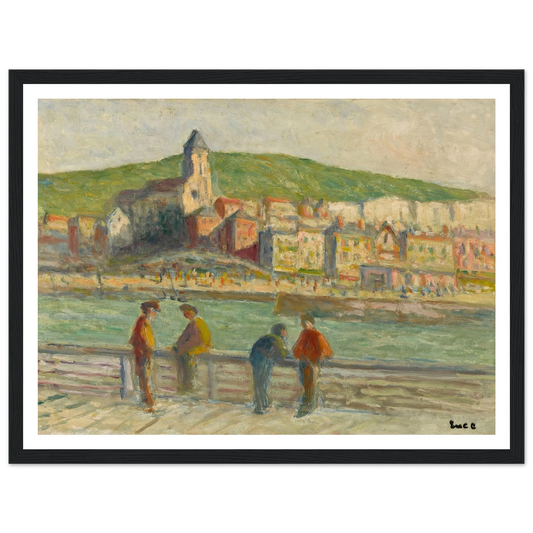 Le treport, sur le quai (circa 1934) Art Print | Maximilien Luce - Framed Poster - 30x40 cm / 12x16″ - Black frame