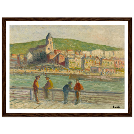 Le treport, sur le quai (circa 1934) Art Print | Maximilien Luce - Framed Poster - 30x40 cm / 12x16″ - Black frame