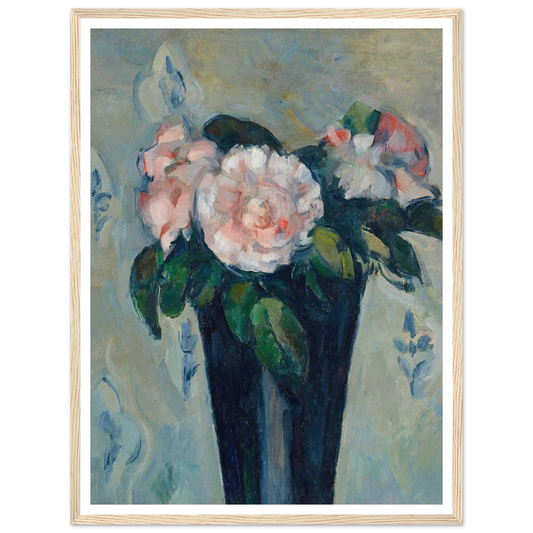 Le vase bleu sombre (circa 1880) Art Print | Paul Cezanne - Framed Poster - 30x40 cm / 12x16″ - Black frame