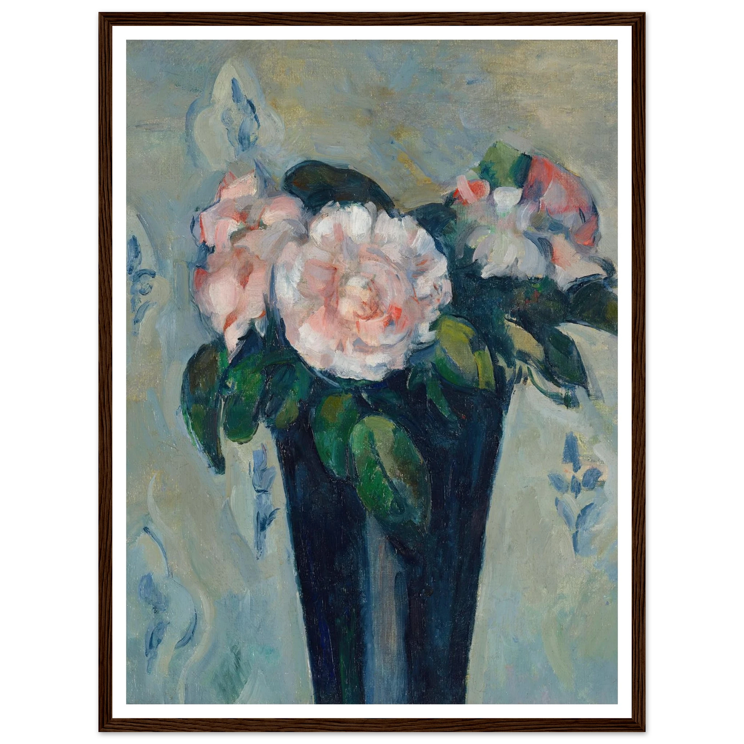 Le vase bleu sombre (circa 1880) Art Print | Paul Cezanne - Framed Poster - 30x40 cm / 12x16″ - Black frame