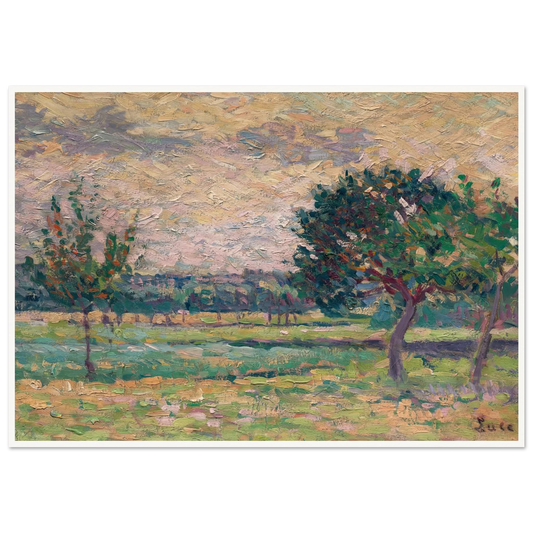 Le verger (1895) Art Print | Maximilien Luce - Framed Poster - 30x40 cm / 12x16″ - Black frame