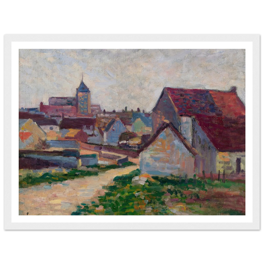Le Village De Conche-Sur-Condoires (1897) Art Print | Maximilien Luce - Framed Poster - 30x40 cm / 12x16″ - Black frame