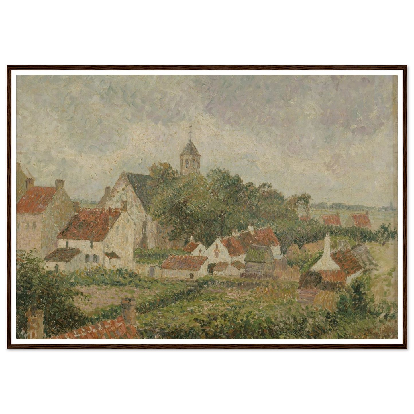 Le village de Knocke (1894) Art Print | Camille Pissarro - Framed Poster - 30x40 cm / 12x16″ - Black frame