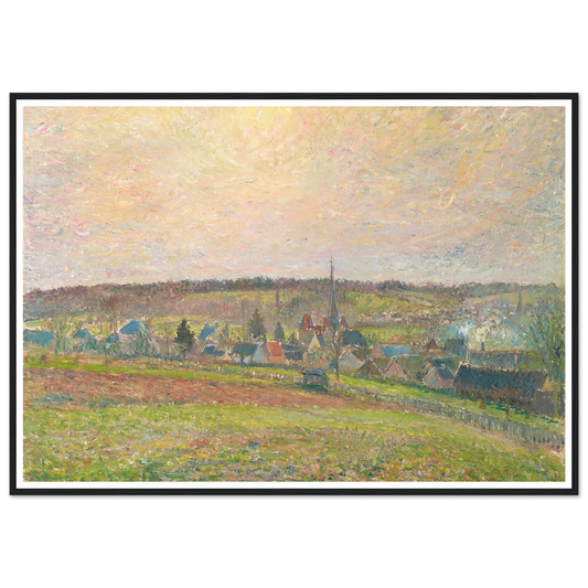 Le Village d’Éragny (The Village of Éragny) (1885) Art Print | Camille Pissarro - Framed Poster - 30x40 cm / 12x16″ - Black frame