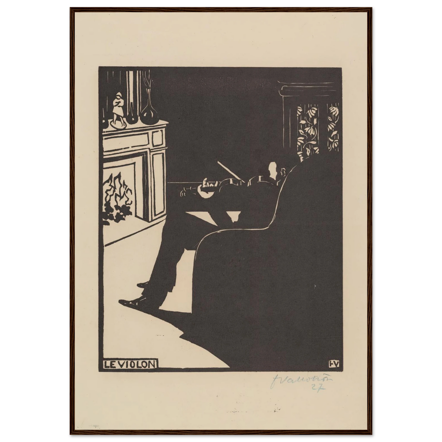 Le violon (1896) Art Print | Felix Vallotton - Framed Poster - 30x40 cm / 12x16″ - Black frame