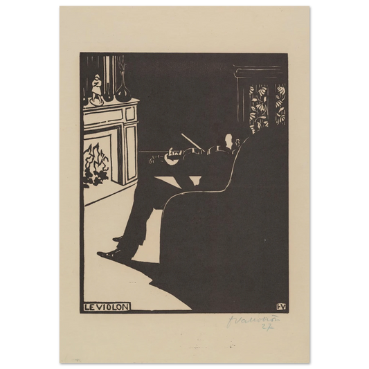 Le violon (1896) Art Print | Felix Vallotton - Framed Poster - 30x40 cm / 12x16″ - Black frame