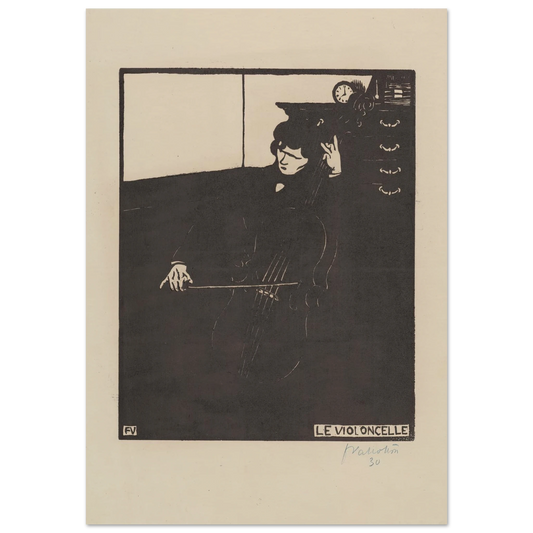 Le violoncelle (1896) Art Print | Felix Vallotton - Framed Poster - 30x40 cm / 12x16″ - Black frame
