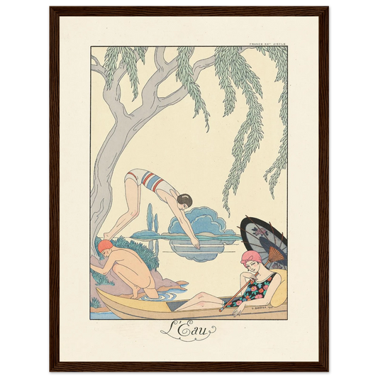 L’Eau (Water) (1922–1926) Art Print | George Barbier - Framed Poster - 30x40 cm / 12x16″ - Black frame
