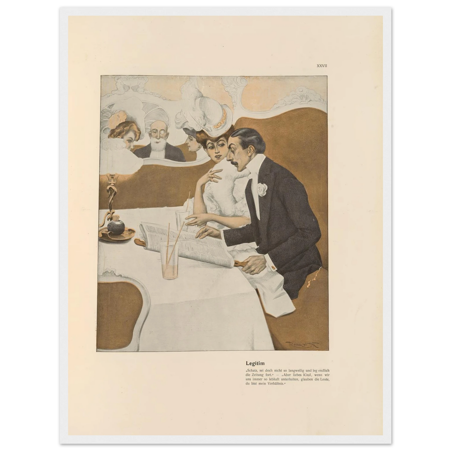 Legitim (1908) Art Print | Ferdinand Freiherr von Reznicek - Framed Poster - 30x40 cm / 12x16″ - Black frame
