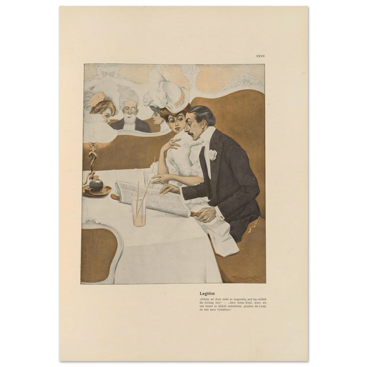Legitim (1908) Art Print | Ferdinand Freiherr von Reznicek - Framed Poster - 30x40 cm / 12x16″ - Black frame