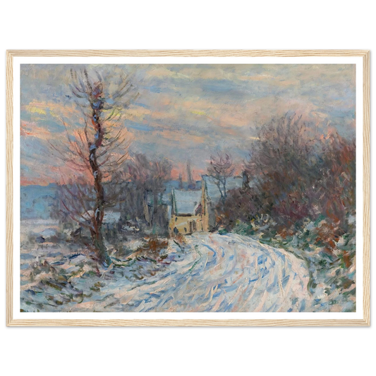 L’entrée De Giverny En Hiver (1885) Art Print | Claude Monet - Framed Poster - 30x40 cm / 12x16″ - Black frame