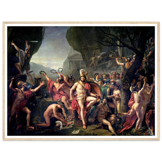 Leonidas At Thermopylae (1814) Art Print | Jacques Louis David - Framed Poster - 30x40 cm / 12x16″ - Black frame