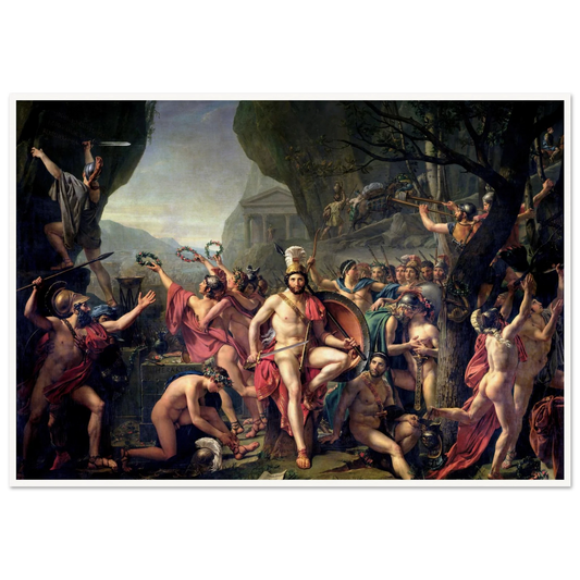 Leonidas At Thermopylae (1814) Art Print | Jacques Louis David - Framed Poster - 30x40 cm / 12x16″ - Black frame