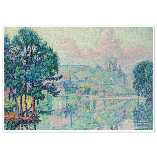Les Andelys. Matin. Été (1923) Art Print | Paul Signac - Framed Poster - 30x40 cm / 12x16″ - Black frame