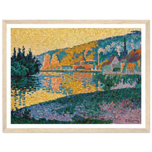 Les Andelys. Soleil couchant (1898) Art Print | Paul Signac - Framed Poster - 30x40 cm / 12x16″ - Black frame