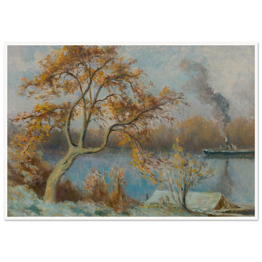 Les Bords De Seine Au Printemps (circa 1920) Art Print | Maximilien Luce - Framed Poster - 30x40 cm / 12x16″ - Black frame
