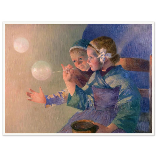 Les Bulles de Savon, 1896 Art Print | Ferdinand du Puigaudeau - Framed Poster - 30x40 cm / 12x16″ - Black frame