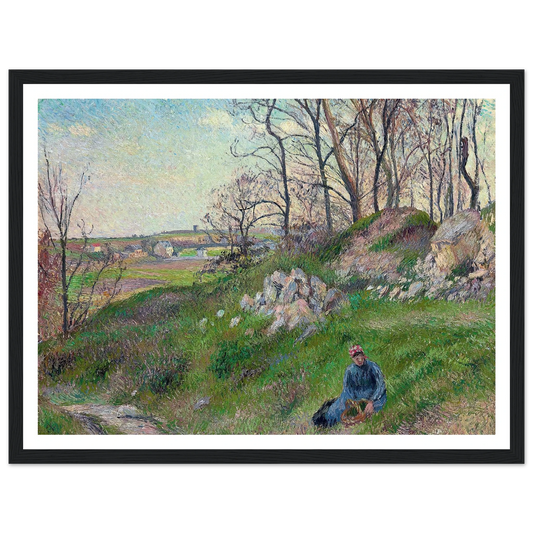 Les carrières du Chou, Pontoise (1882) Art Print | Camille Pissarro - Framed Poster - 30x40 cm / 12x16″ - Black frame
