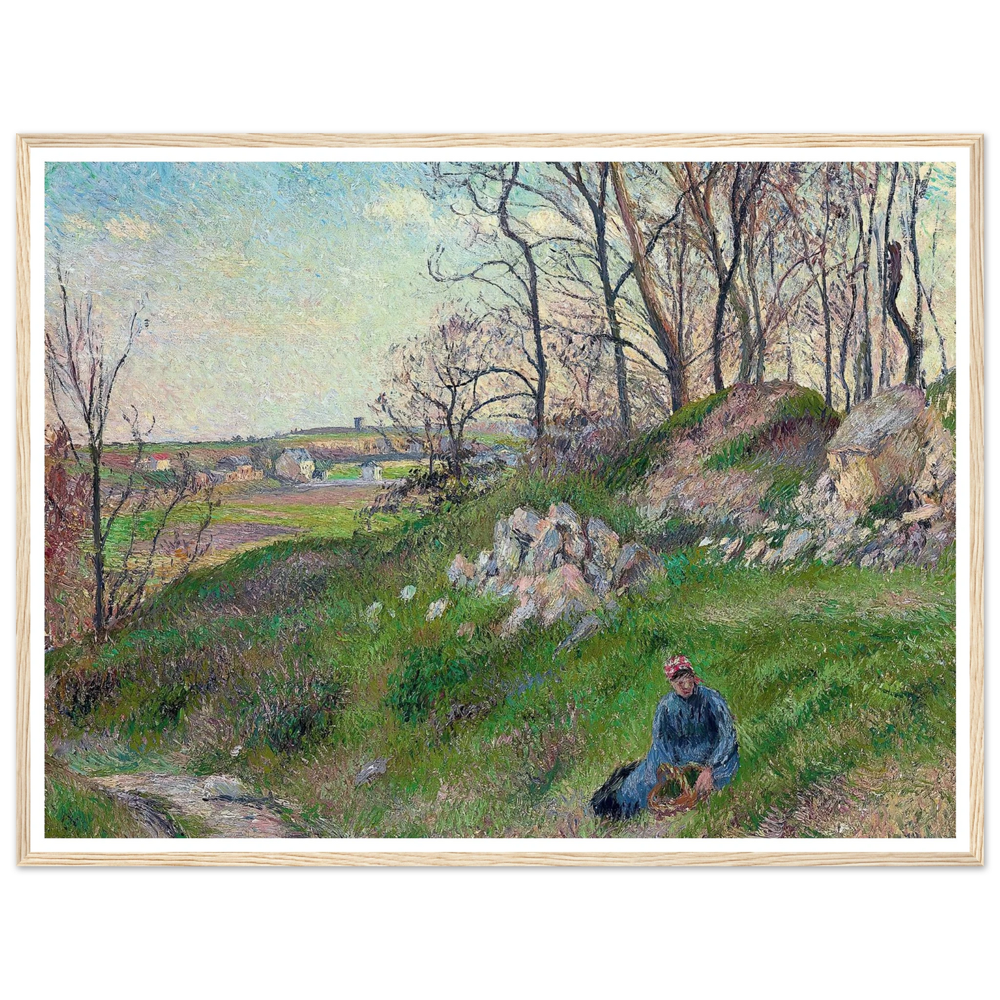 Les carrières du Chou, Pontoise (1882) Art Print | Camille Pissarro - Framed Poster - 30x40 cm / 12x16″ - Black frame