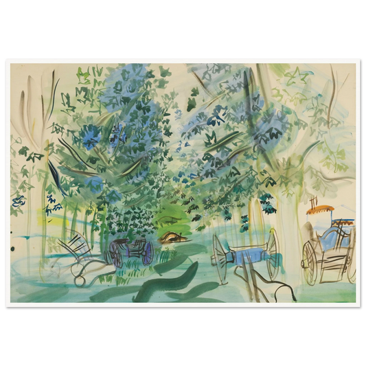 Les charrettes à Montsaunès Art Print | Raoul Dufy - Framed Poster - 30x40 cm / 12x16″ - Black frame