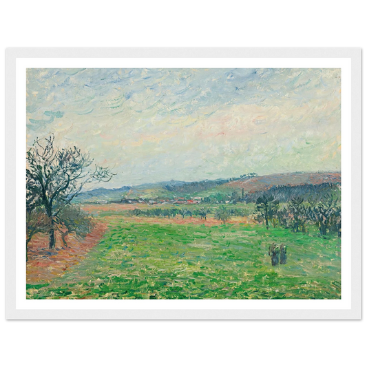 Les Coteaux De Gisors, Temps Gris (1885) Art Print | Camille Pissarro - Framed Poster - 30x40 cm / 12x16″ - Black frame