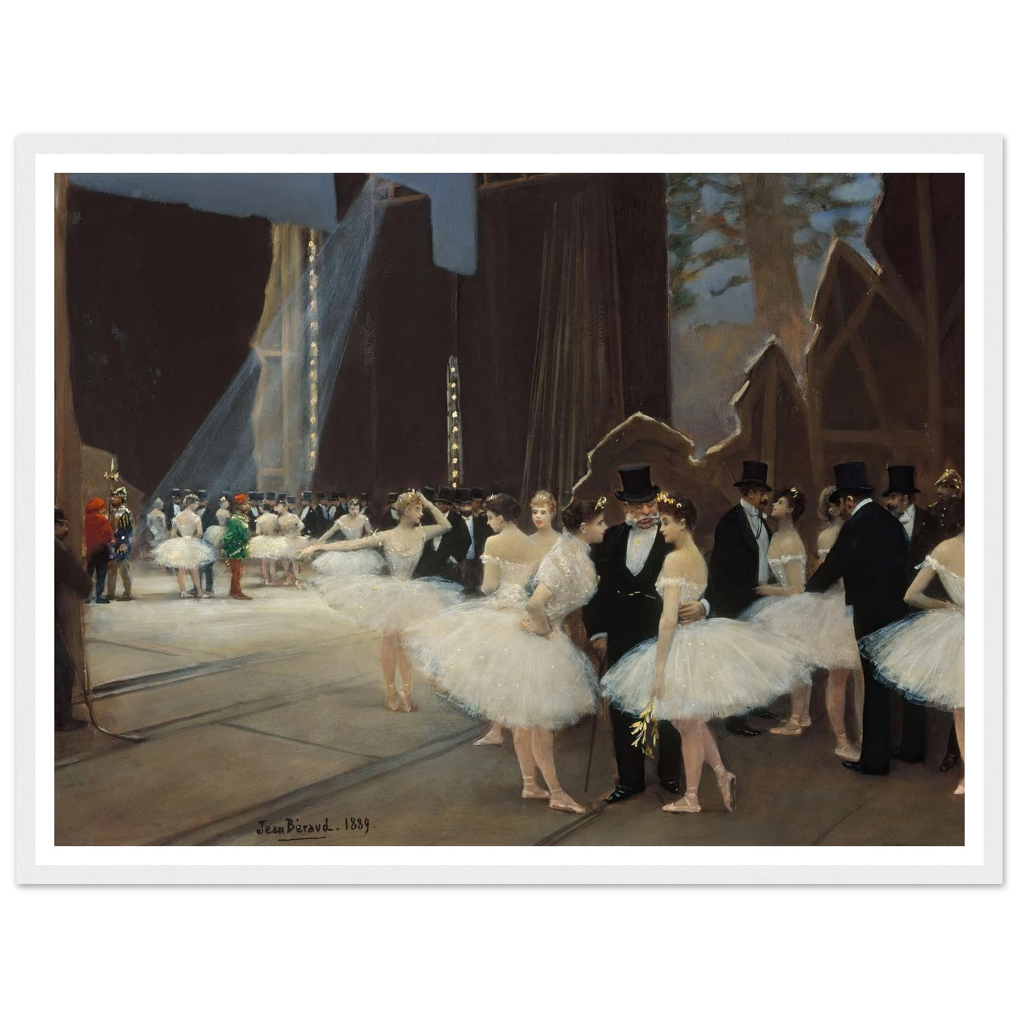 Les coulisses de l’Opéra de Paris (1889) Art Print | Jean Beraud - Framed Poster - 30x40 cm / 12x16″ - Black frame