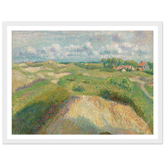 Les dunes à Knokke, effet de soleil (1894-1902) Art Print | Camille Pissarro - Framed Poster - 30x40 cm / 12x16″ - Black frame