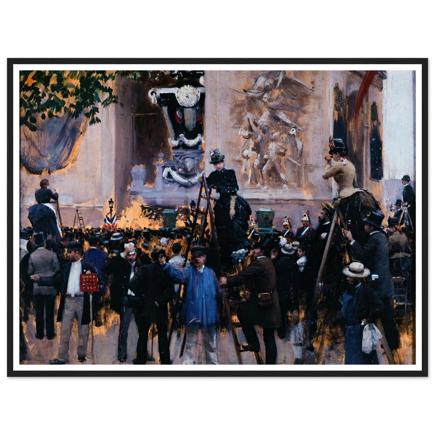 Les funérailles de Victor Hugo, place de l’Étoile (1er juin 1885) (1885) Art Print | Jean Beraud - Framed Poster - 30x40 cm / 12x16″ - Black frame