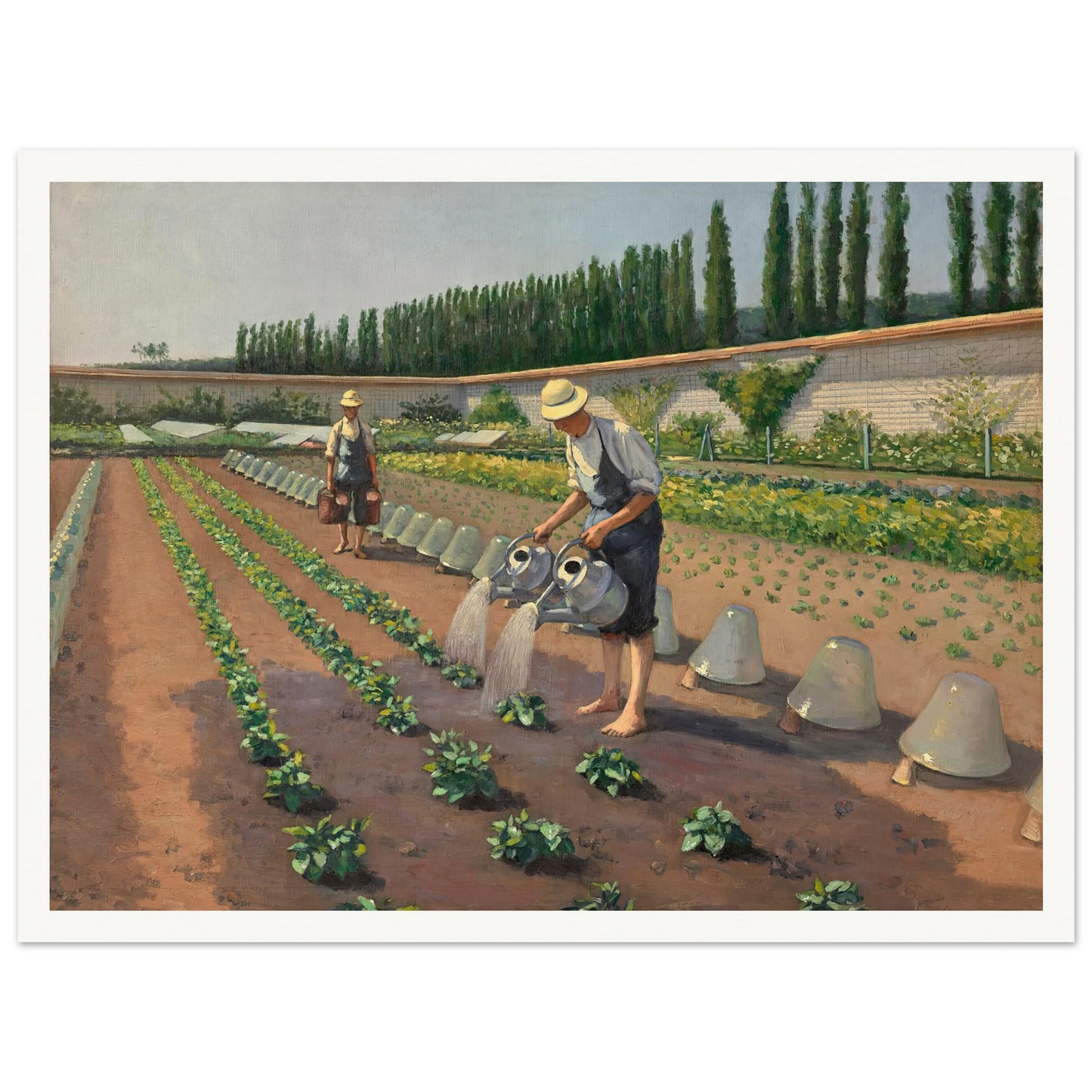 Les Jardiniers (1877) Art Print | Gustave Caillebotte - Framed Poster - 30x40 cm / 12x16″ - Black frame