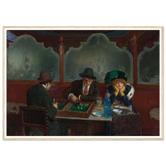 Les joueurs de jacquet backgammon Art Print | Jean Beraud - Framed Poster - 30x40 cm / 12x16″ - Black frame