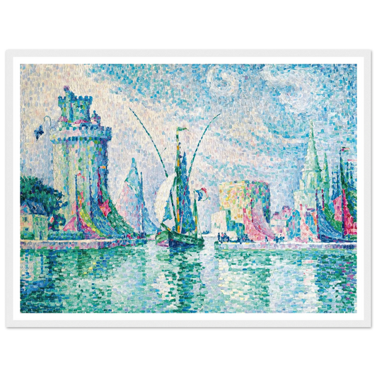 Les Tours Vertes, La Rochelle (1913) Art Print | Paul Signac - Framed Poster - 30x40 cm / 12x16″ - Black frame