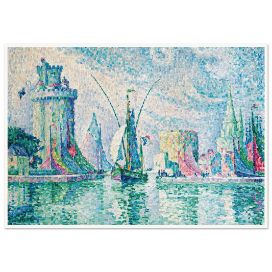 Les Tours Vertes, La Rochelle (1913) Art Print | Paul Signac - Framed Poster - 30x40 cm / 12x16″ - Black frame