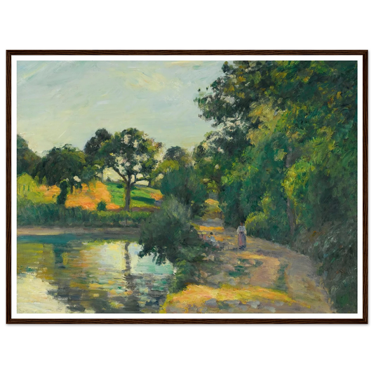 L’étang Au Soleil Couchant, Montfoucault (1874) Art Print | Camille Pissarro - Framed Poster - 30x40 cm / 12x16″ - Black frame