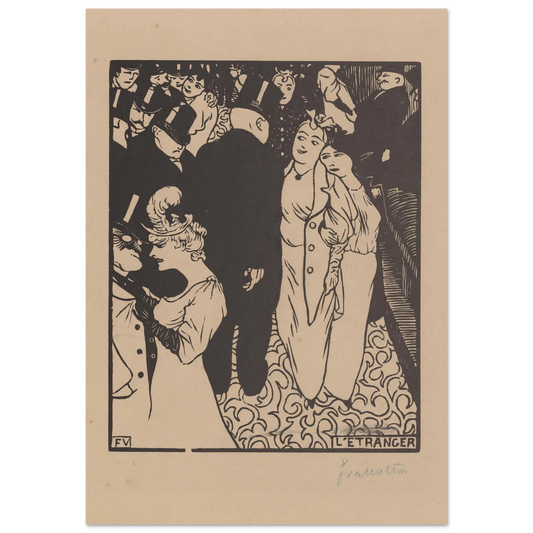 L’étranger (1894) Art Print | Felix Vallotton - Framed Poster - 30x40 cm / 12x16″ - Black frame