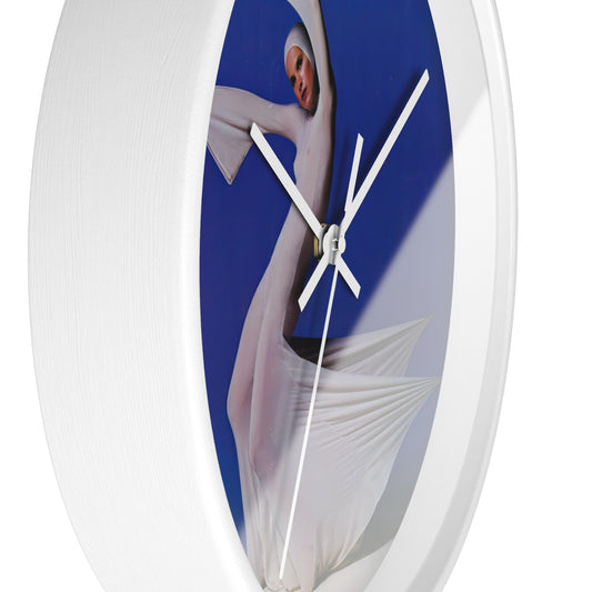 Lewitzky Dance Company Wall Clock | U.S. Information Agency - White - White Base - 10"
