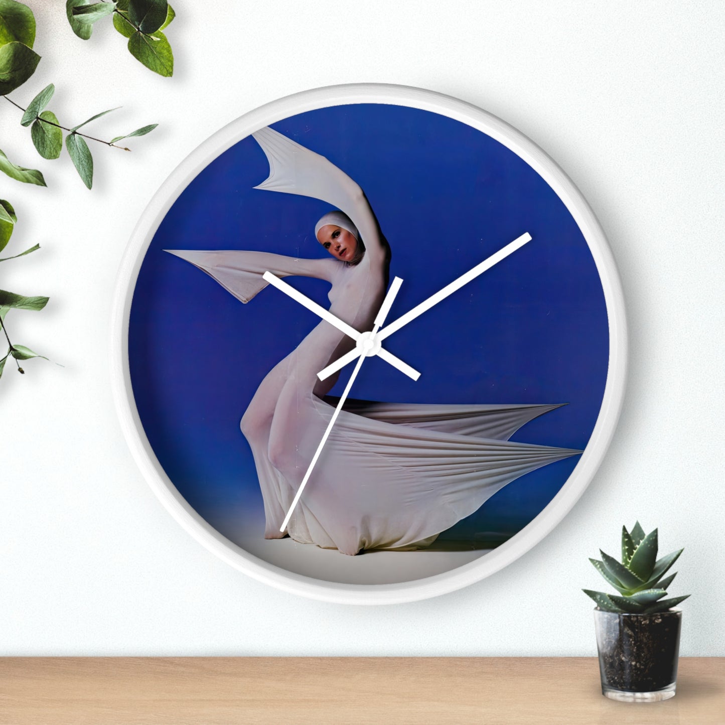 Lewitzky Dance Company Wall Clock | U.S. Information Agency - White - White Base - 10"
